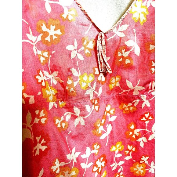 So Be It Pink Floral Layered Top Blouse Size 8 - V-Neck Sleeveless Babydoll VTG - Picture 4 of 11